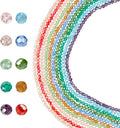 10 Strands About 1200Pcs Electroplate Glass Beads Strands Mixed Color Faceted Spacer Plated Crystal Round Bead for Necklace Bracelet Earring Jewelry Making Hole:0.5mm Diameter:4mm