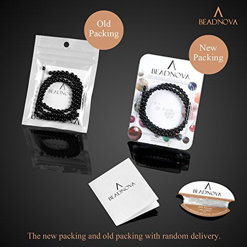 BEADNOVA 4mm Black Onyx Gemstone Round Loose Beads for Jewelry Making (90-92pcs) - color: 01) Black Onyx Agate Round Beads, size: 4mm