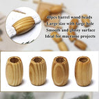 Striped Large Oval Wooden Beads - 20x30mm- 40 Beads- Hole 10mm- Quality Wooden Beads for Macrame Project/Garlands - color: 30x20mm, Striped#40pcs