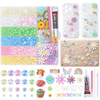 Sosation 3000 Pcs Junk Case Charms Kit, Pastel Pearls Resin Charms Cute Bedazzling Kit for Phone Case Decoration Spring Summer Bunny Sunflower Daisy Butterfly for Cellphone Nail DIY Craft Making