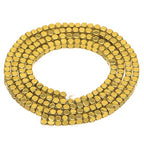 AD Beads Natural Hematite Gemstone Faceted Square Cube Loose Beads 16" 2x2mm 4x4mm (2x2mm, Metallic Gold) - color: Metallic Gold, size: 2x2mm