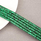 BONNY BOXX 150PCs Natural Malachite Spacer Beads, Loose Semi Precious Flat Round Gemstone Heishi Disc Stone Beads for Beading Jewelry Making 4mm*2mm - color: Malachite, size: 4MM*2MM