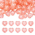 Cheriswelry 100pcs Pink Heart Letter Beads Transparent Acrylic Alphabet Crystal Beads Horizontal Hole Pony Loose Spacer 10.5x11.5mm for DIY Earring Bracelet Necklace Jewelry Making - color: Pink-Heart