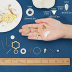 SUNNYCLUE 1 Box DIY 10 Pairs Circle Charms Round Linking Rings Earring Making Kit Triangle Charms for Jewelry Making Flat Shell Pendant Jump Rings Earring Hooks Glass Pearl Beads Adult Women - color: Diy 10 Pairs Circle Charms Earrings
