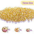 WILLBOND 600 Pcs Crystal Glass Beads for Jewelry Making Bulk Suncatcher Faceted Rondelle Loose Gemstone for Valentine's Day, Irish Holiday, Easter Bracelet DIY Crafts 8mm, 6mm, 4mm(Champagne Gold) - color: Champagne Gold