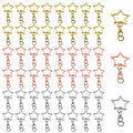 60Pcs Star Shaped Spring Snap Keychain Clip,3 Colors Metal Swivel Clasp Snap Hook Key Ring with Chain Hanging Buckle with Open Jump Ring Connector for Crafts Key Ring Making,DIY Keychain Supplies - color: gold,white K,rose gold