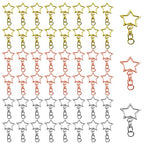 60Pcs Star Shaped Spring Snap Keychain Clip,3 Colors Metal Swivel Clasp Snap Hook Key Ring with Chain Hanging Buckle with Open Jump Ring Connector for Crafts Key Ring Making,DIY Keychain Supplies - color: gold,white K,rose gold