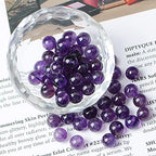 AD Beads 8mm Natural Round Loose Beads 110 Pieces, for Making 108 Mala Prayer Beads Necklace, Bracelet & Yoga Meditation, Jewelry Design (Purple Amethyst) - color: Purple Amethyst
