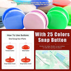 LYNDA Plastic and Metal Snap Buttons with Snaps Pliers Set,300 Sets Plastic and Metal Snap Buttons for Sewing and Crafting (Green) - color: Green