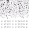 FASHEWELRY 500Pcs White Silver Square Letter Beads 5mm Cube Vowel Letter Beads A/E/I/O/U Initial Alphabet Beads for Friendship Bracelet Name Jewelry Making - color: 00-A/E/I/O/U-Silver, size: 5x5x5mm