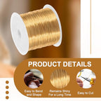 PATIKIL 24 Guage/ 0.5 mm 171 Feet Jewelry Craft Wire, Copper Beading Wires with Plier for Beading Jewelry Making Supplies Earrings Bracelets Accessories Sculpture Gardening, Rose Gold - size: 171 feet x 24 Guage