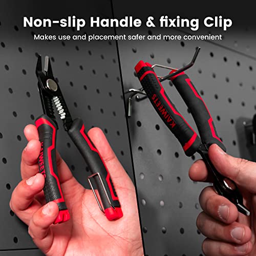 KAIWEETS Wire Cutters 6-Inch Flush cutter with Supplementary Stripping, Cutting Pliers, Handy and Slim Diagonal Cutters, Side Cutting Pliers, Sharp Snip, Safety Lock - color: Kws-112