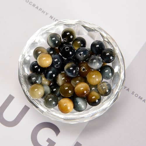 65Pcs 6mm Dream Tiger Eye Gemstone Natural Round Loose Real Stone Beads Gemstone Genuine for DIY Hand Made Craft Jewelry Bracelet Earring Necklace String Making Energy Healing Power - color: Dream Tiger Eye Gemstone, size: 6mm