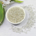 Transparent Silver Lined Beads Size 6/0 Crafts Glass Seed Beads 4mm for Jewelry Making (Total About 100g About 1200pcs) - color: Transparent with Silver Lined, size: 4mm