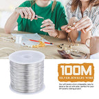 328 Feet 28 Gauge Craft Wire - Silver Plated Thin Brass Wire, Soft Metal, Bulk for Jewelry Making - color: Silver, size: 0.3mm