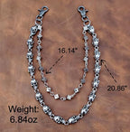 Layered Punk Pants Chain for Men Women, Gothic Hip Hop Jean Chain Wallet Chain Biker Trouser Chain, Goth Emo Fashion Keychain Accessories - color: 2L-Skulls Chain