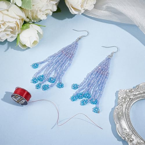 PH PandaHall 50yards Nylon Beading String Thread 0.2mm Thin Red Bracelet Cord Seed Bead Thread Sewing String for Chinese Knot Bracelet Jewelry Leather Stitching Beading Christmas Ornament - style: FireBrick
