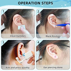 Nunpag 12 Pcs Ear Piercing Kit Disposable Ear Piercing Gun Kit with 4 Pcs 6 Prong Setting Cubic Zirconia Earrings Stud 316L Stainless Steel Easy to Use at Home Self Ear Piercer Gun Kit Tool, Silver - color: Silver-Pink