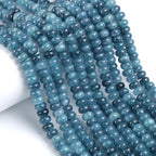 76pcs 5x8mm Natural Stone Apatite Rondelle Spacer Loose Beads Abacus Disk Stone Round Loose Gemstone Beads for Jewelry Making DIY Bracelet Necklace - color: Apatite Stone