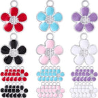 Anjulery 30Pcs Flower Charms for Jewelry Making and Crafting - Enamel Charms for Bracelets Earrings Necklaces Pendants (30Pcs Silver-B) - color: 30Pcs Silver-B