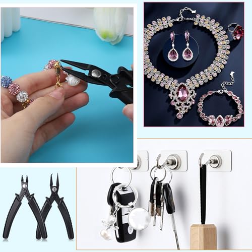 2 Pcs Jump Ring Pliers for Jewelry Making, Portable Jump Ring Opener Premium Metal Jumps Rings Open Plier for Making Jewelry Beading DIY Handmade Crafts Necklace Bracelet Repair Supplies, Black