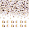FASHEWELRY 500Pcs White Golden Letter Beads 4.5mm Square Alphabet Beads Acrylic Cube Letter G Beads for Friendship Bracelet Necklace Keychains Jewelry Making - color: Letter G