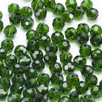 415pcs Rondelle Crystal Glass Beads 2mm 4mm 6mm 8mm Mixed Sizes, Faceted Briolette Spacer Czech Seed Loose Beads for DIY Jewelry Making (Dark Green) - color: Dark Green