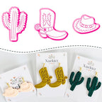 Xaekicr Western Theme Polymer Clay Cutters Set – 3PCS Cowboy Hat Boot Cactus Clay Earring Cutters, Polymer Clay Molds and Tools for DIY Jewelry Making - color: Z color