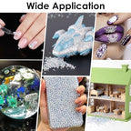 Sibba 100g Tiny Bubble Beads, Pixie Dust Mixed Sizes, Glass Microbeads Iridescent Decorative Beads for Resin Filler, Dollhouse, Nail Art and Craft Projects