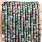 Natural Indian Agate Heishi Spacer Beads Loose Semi Precious Flat Round Gemstone Disc Shape Stone for Beading Jewelry Making 4x2mm 15.5" - color: Indian Agate