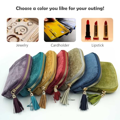 Travel Jewelry Case, Travel Jewelry Organizer, Travel Jewelry Bag with Zipper, Small Travel Jewelry Pouch for Necklaces Bracelets Bangles Rings Earrings Gemstones Storage (Khaki) - color: Khaki