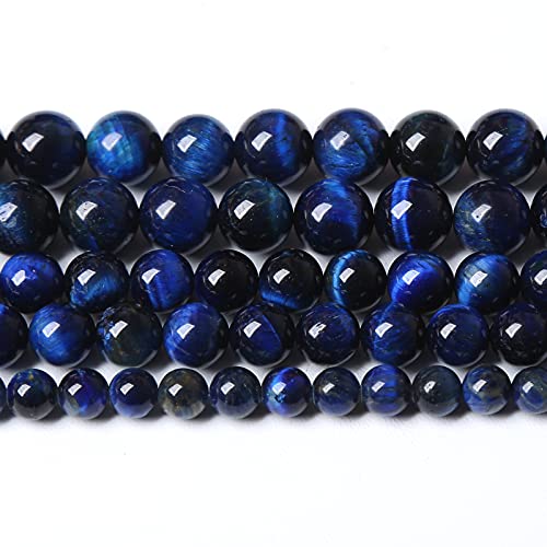 72PCS 10mm Lapis Lazuli Blue Tiger Eye Beads Natural Stone Round Loose Beads Energy Gemstone Healing Power for Jewelry Making 2 Strand 32" - color: Lapis Blue Tiger Eye, size: 10mm(2 strands)