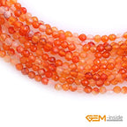 GEM-Inside 2mm Natural Stone Faceted Red Carnelian Agate Spacer Small Beads for Jewelry Making 15'' - color: Red Carnelian Agate, size: 2mm