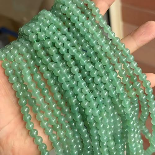 MJDCB Natural Stone Beads Green Aventurine Round Loose Beads for Jewelry Making DIY Bracelet Necklace (6mm) - color: Aventurine, size: 6mm