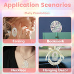 Dazzling Colorful Filigree Charms Hollow Out Multicolor Geometric Filigree Pendants for DIY Jewelry Making Earrings Necklaces Components - color: Ellipse