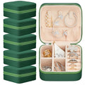 Taiyin Travel Jewelry Case, Bridesmaid Gifts Mini Jewelry Organizer, PU Leather Portable Earring Box for Women Girls - color: Green