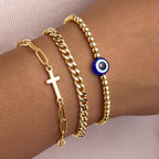 Gold Bracelets Set for Women Stack, Chunky Thick Bracelets Stack for Women Trendy, Simple Dainty Thin Gold Plated Cuff Stackable Bracelets With Beaded Cuban Paperclip Snake Rope Bangle Hand Chain Jewelry - style: Style 14-gold
