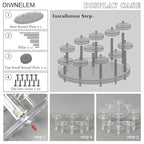 Round Acrylic Jewelry Stand Acrylic Display Riser Stands Dessert Tower Display Tower for Watch,Jewelry,Rings,Earrings,Mini Figurines,Cupcakes(Clear,11Tier) - size: Clear-11 Tier