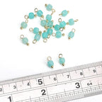 Beadia Natural Faceted Cube Stone Charms 4mm 30pcs with Untarnish Metal Accessories Loose Square Beads for DIY Jewelry Making - color: Tianhe