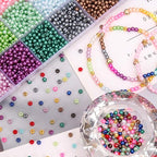 BONNY BOXX 4880 PCs Pearl Beads Set for Jewelry Making, 4MM Round ABS Faux Pearls with Holes for Bracelets, Necklaces, Earrings, Vase Filler - color: Pearl Beads Set - 4MM