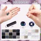 Jexine 2 Sets 30 Colors Glass Seed and Bugle Beads Kit Small Loose Craft Beads for Jewelry Making DIY Crafts Bracelets and Necklaces(Black, White) - color: Black, White