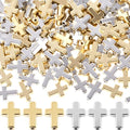 60 Pcs Cross Charms for Jewelry Making, Religious Cross Beads for Bracelets, Crosses for Jewelry Making, Bracelets, Necklaces, DIY Crafts (Gold, Silver) - color: 60pcs, 13x9mm, Gold,Silver