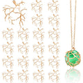 Hicarer 20 Pcs Pendant Trays for Jewelry Making Branch Shape Metal Claw Cage Pendant Holder Crystal Cage Necklace Open Bezels for DIY Necklace Jewelry Making Supplies - color: Gold