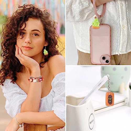 Cheriswelry Cup Cake Resin Pendants Lovely Food Sweet Dessert Dangle Charms Links Hanging Ornament with Metal Loop Fruit Pendants for Key Chains Bracelet Necklace Jewelry Making - color: Mixed Color-Cake*2