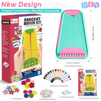 Friendship Bracelet Making Kit for Girls Ages 8-12, Kids Jewelry Making Kit with 28 Pre-Cut Threads and Letter Beads, Arts and Crafts for Kids, Birthday Easter Gifts for 6 7 8 9 10 11 12 Year Old - color: LightBlue/Pink