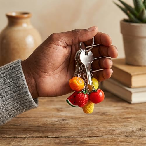 KJML DIY Cute Keychain Charms Bulk 30pcs Pendant Charms for Keychain Making Mini Resin Charm for Funny Keychains Bag Charm Purse Backpack Jewelry Making - color: Mix Fruit