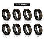 Chain Tool Ring - Gift for Cyclist - 8mm - Band - Gunmetal Black Silver - Personalized Custom Engraving - Men Women - Anniversary Engagement Wedding - Tungsten Carbide - Flat Dome Bevel - color: 10 - Gunmetal Black Tungsten