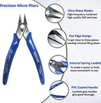 Flush Wire Cutter, 10PACK Diagonal Cutting Pliers, 5inch Side Cutter, Nippers, Small Wire Cutters, Shear Cutters, Wire Snips for Electronic Floral Wire Model Sprue Soft Copper, Blue - style: blue wire cutters x 10