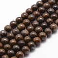 96Pcs Natural Bronzite Beads 4mm Round Gemstone Beads Smooth Stone Loose Bead for DIY Bracelets Necklace Earrings Jewelry Making - color: Natural Bronzite, size: 4mm