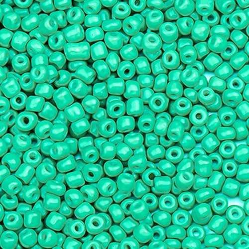 2000pcs Glass Seed Beads Bulk, 4mm 6/0 Mini Pony Spacer Small Individual Color Seed Beads for DIY Bracelet Necklaces Wrist Jewelry Making, Light Green - color: Light Green